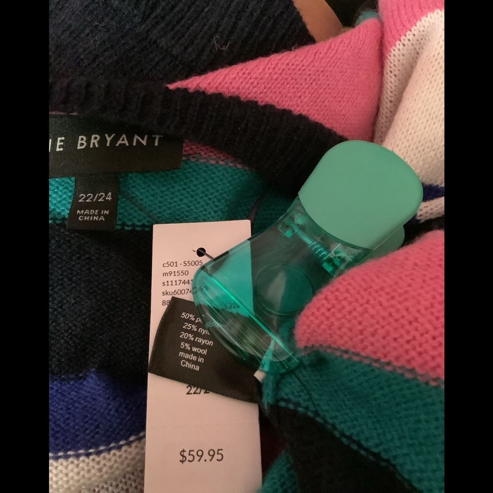 LOWEST🌺 NWT LANE BRYANT Sz 14/16 WOOL BLEND MULTI-COLOR SWEATER - Picture 7 of 14